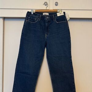 Abercrombie & Fitch Women's Straight Leg Jeans in Deep Blue NWT